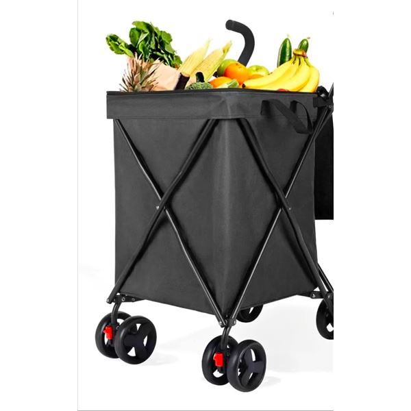Black folding shopping grocery cart 120lbs (new in box)