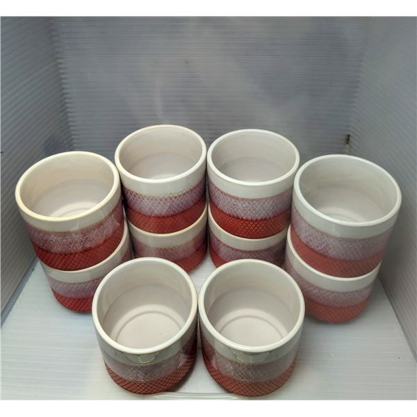 Set of 10 new 4in ombre diamond ceramic pots