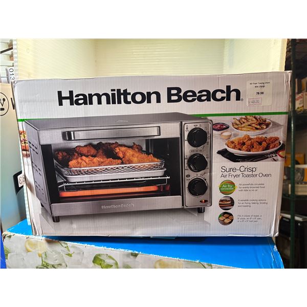 Hamilton Beach sure-crisp air fryer toaster oven (tested working condition in box)