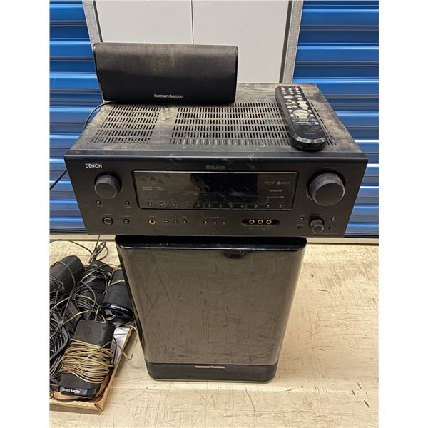 Harman/Kardon sound system - includes SUB-TS15 subwoofer, surround speakers, Denon multi-zone AVR-58
