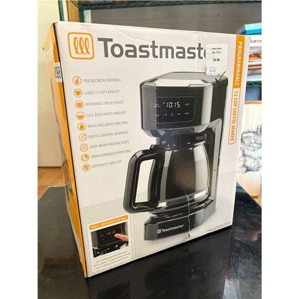 Toastmaster programmable 12 cup coffee maker (tested working in box)