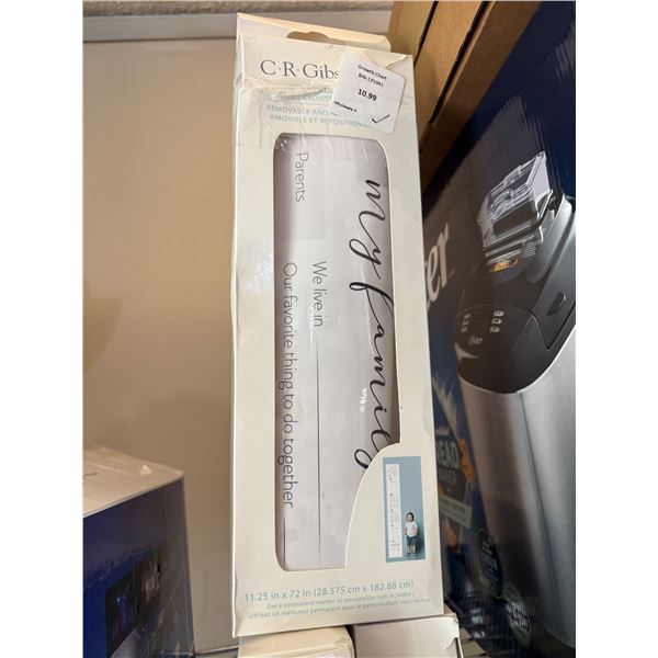 3pc new vinyl growth chart decals