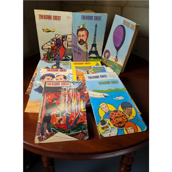 Group of assorted vintage Treasure Chest comic books 1970's, '60's etc. (approx. 10 pcs)