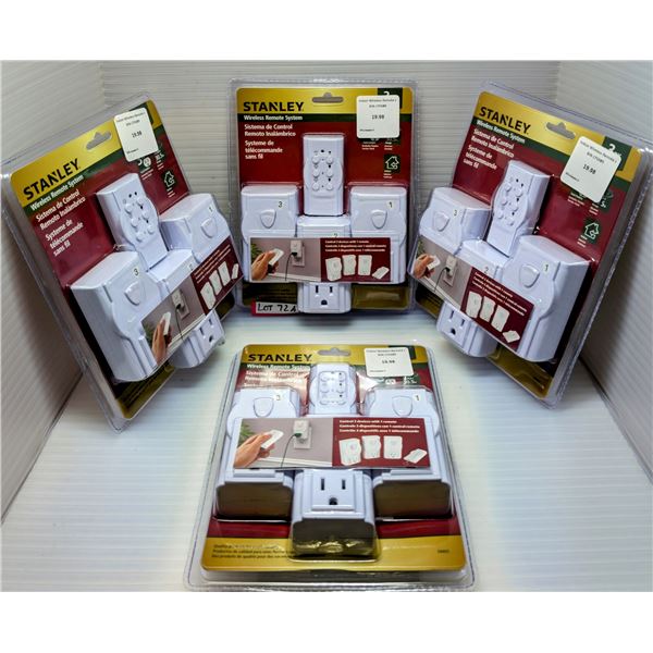 4pc new Stanley wireless remote system - control 3 devices with 1 remote