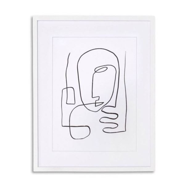 3pc new Style In Form glass with wood frame wall decor Homme - approx. 22in x 28in