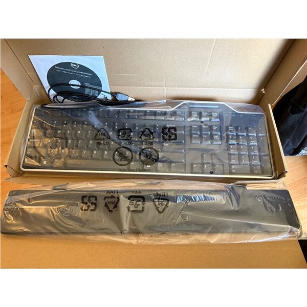 3 pc new Dell wired keyboards (comes with security card reader)