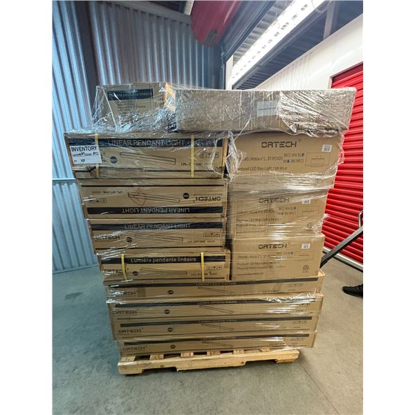 Pallet of assorted light fixtures - 13 Boxes of LPL -2FT-30W Linear Pendant Light - $91.31/pc - 75 p