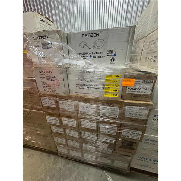 Pallet of assorted Ortech lighting - 15 Boxes of BL-4FT 3000K LED Batten - $21.39/pc - 152 pce total