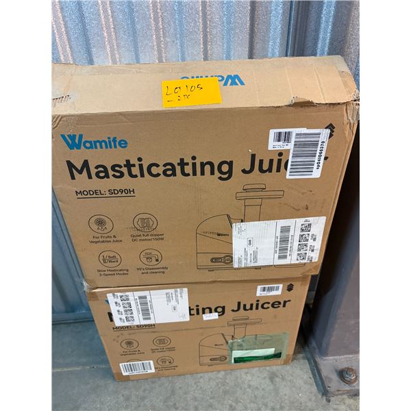 2pc new Wamife Masticating Juicer . PICKUP FOR THIS LOT IS AT POCKIT SELF STORAGE ABBOTSFORD, 2992 P