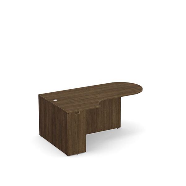 Pallet of brand new 71" BULLET WITH CORNER EXTENSION-LEFT MODERN WALNUT tables