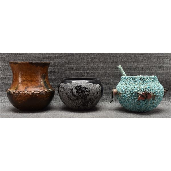 THREE NATIVE AMERICAN POTTERY ITEMS