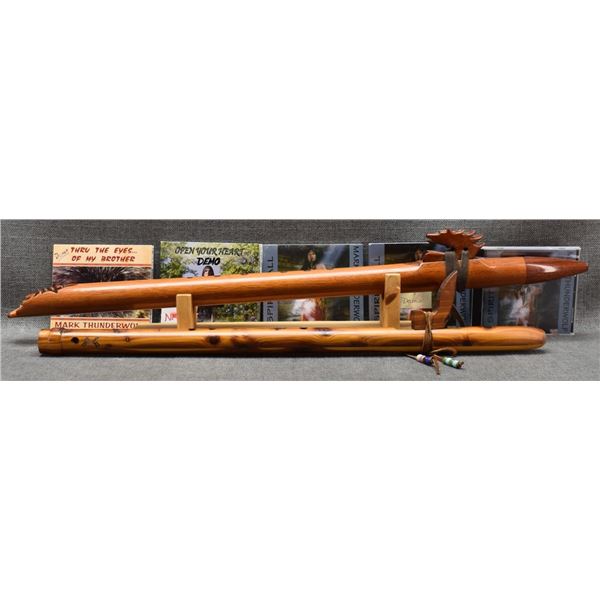 TWO DECORATIVE FLUTES WITH CD