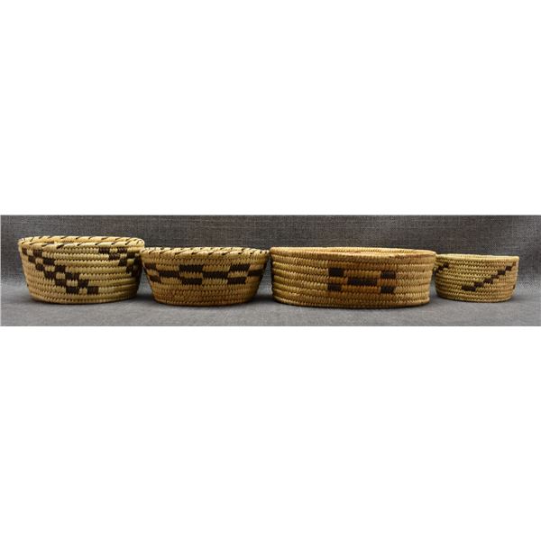 FOUR PAPAGO BASKETRY BOWLS