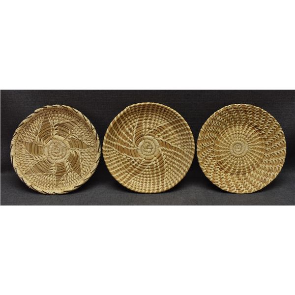 THREE PAPAGO BASKETRY TRAYS