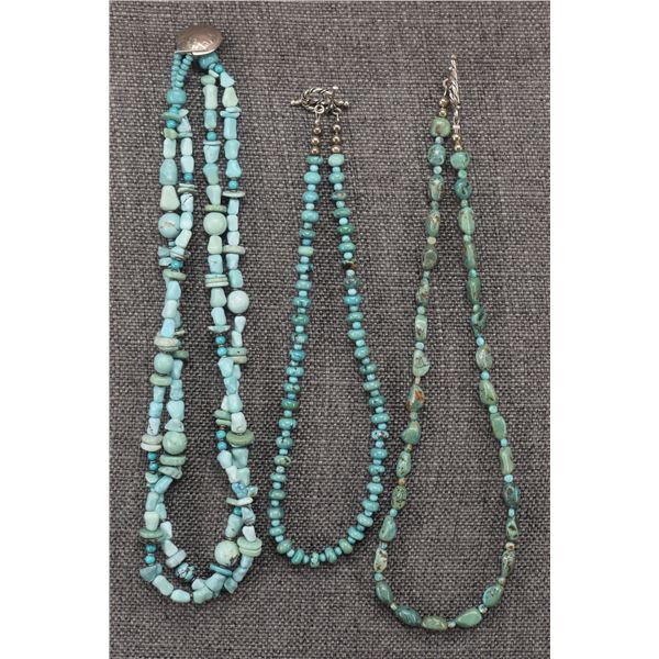 THREE PUEBLO NUGGET NECKLACES