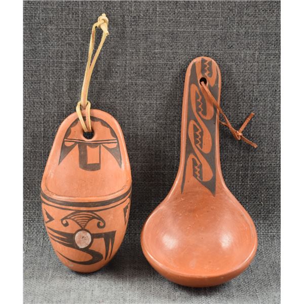 HOPI POTTERY LADLE AND WALL POCKET