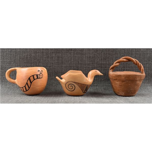 THREE NATIVE AMERICAN POTTERY ITEMS