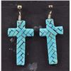 Image 4 : FIVE SETS OF NATIVE AMERICAN SILVER AND TURQUOISE EARRINGS