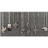 Image 1 : SEVEN STERLING SILVER NECKLACES WITH PENDANTS.