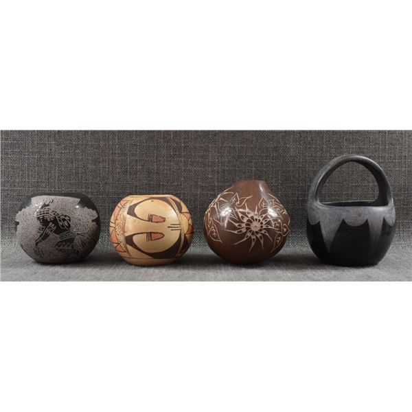 FOUR NATIVE AMERICAN POTTERY ITEMS