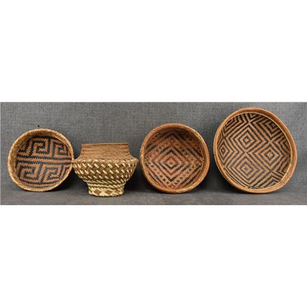 FOUR DECORATIVE BASKETS