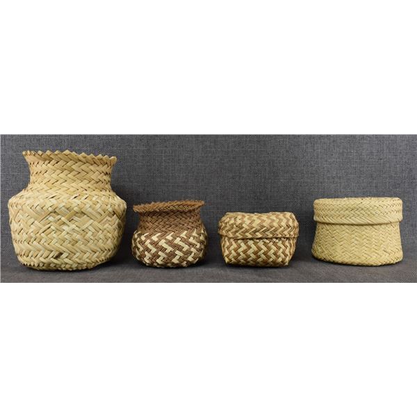 FOUR  TARAHUMARA BASKETS