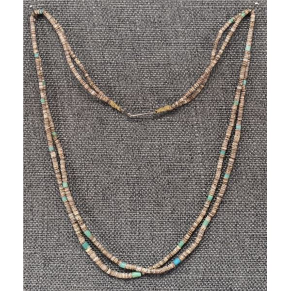 PUEBLO TURQUOISE AND HESHE NECKLACE