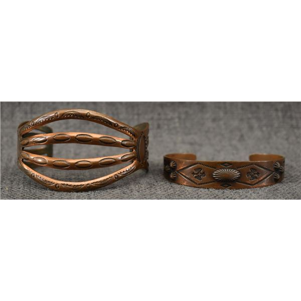 TWO NAVAJO COPPER BRACELETS