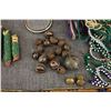 Image 10 : COLLECTION OF PLAINS BEADED ITEMS