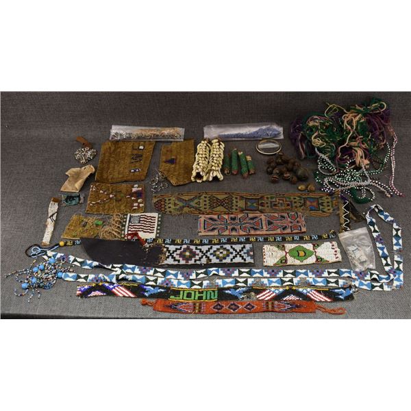 COLLECTION OF PLAINS BEADED ITEMS