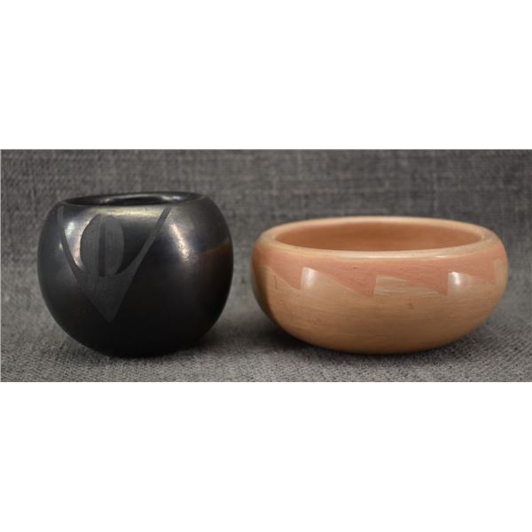 TWO SAN ILDEFONSO POTTERY BOWLS (ROSE GONZALES AND BEVERLY MARTINEZ)