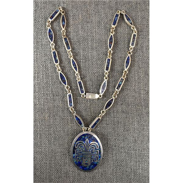 TAXCO NECKLACE AND PENDANT (SIGNED)