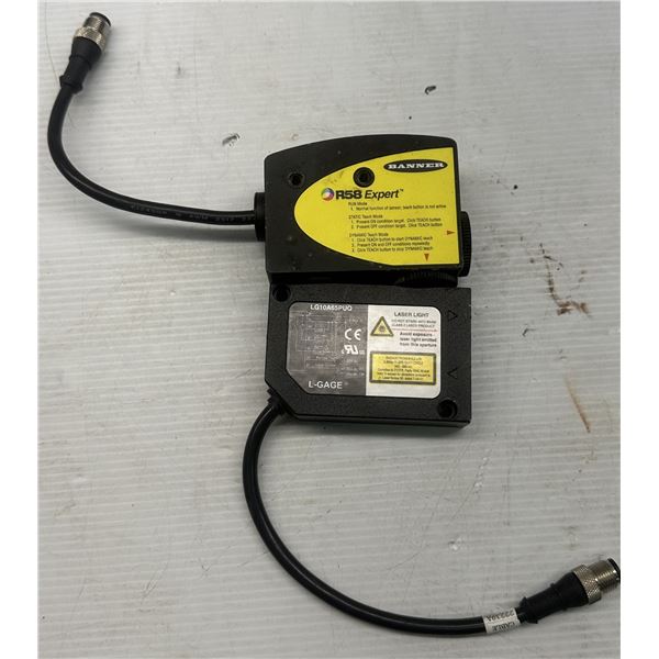 Lot of (2) Banner Laser Sensors #LG10A65PUQ & #R58