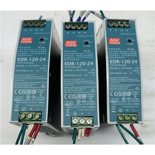 (3) Mean Well #EDR-120-24 Power Supplies