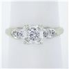 Vintage 14k White Gold 0.35 ctw Round Brilliant Diamond Solitaire Engagement Rin