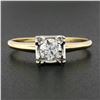 Image 2 : Vintage 14k TT Gold 0.56 ctw Old European Prong Diamond Solitaire Engagement Rin