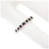 Image 3 : Estate 18k White Gold 1.42 ctw Round & Square Ruby Bezel Station Stack Band Ring
