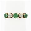 Antique Victorian 14k Gold.70 ctw Round Prong Tsavorite Diamond 5 Stone Band Rin