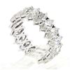 Image 9 : Vintage Platinum 4.50 ctw 18 Marquise Prong Diamond Eternity Wedding Band Ring