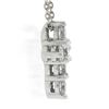 Image 4 : New Platinum 1.53 ctw Shared Prong Round Brilliant Diamond Cross Pendant w/ Chai