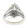 Image 7 : Vintage 14K White Gold 1.35 ctw Prong Diamond Marquise Navette Tiered Cluster Ri