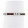 Image 3 : 18k White Gold 0.70 ctw Square Ruby & Round Diamond Milgrain Eternity Band Ring