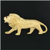 Image 6 : Vintage 18K Yellow Gold Detailed Textured Standing Lion w/ Ruby Eye Brooch Pin