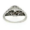 Image 6 : Antique Art Deco 18k White Gold.21 ctw Diamond Solitaire Filigree Engagement Rin