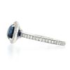 Image 7 : Platinum GIA NO HEAT Cushion Sapphire Solitaire w/ Diamond Halo Engagement Ring