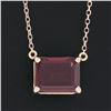 Image 3 : NEW 14k Rose Gold 1.97 ctw Rectangular Step Cut Garnet Solitaire Pendant Necklac