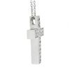 Image 4 : NEW 14k White Gold.60 ctw Round Pave Diamond Boxy Cross Slide Pendant & 18 Chain