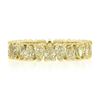 Image 7 : 18K Gold Alternating Pear Fancy Yellow Diamond Eternity Wedding Stack Band Ring