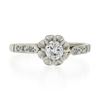 Image 4 : Antique Edwardian French 18k White Gold & Platinum Round Diamond Engagement Ring