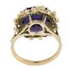 Image 6 : Vintage 12k Gold 15mm Round Synthetic Purple Stone Solitaire Ring w/ Bead Frame